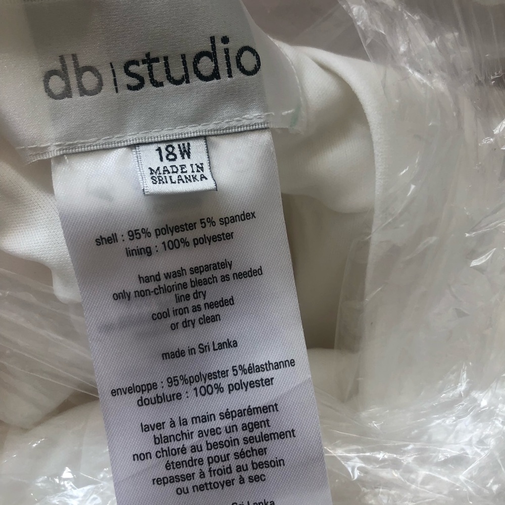 DB Studio Spaghetti Strap Crepe Plus Fit-and-Flare Dress, color: Soft White - Picture 6 of 8